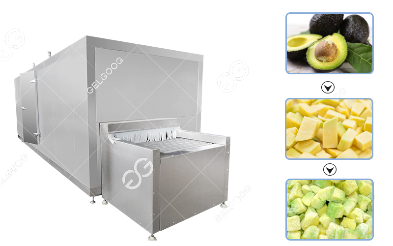 Commercial avocado chunks frozen machine